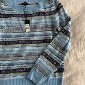 Women’s Talbots Nordic Blue Gray Crewneck Sweater